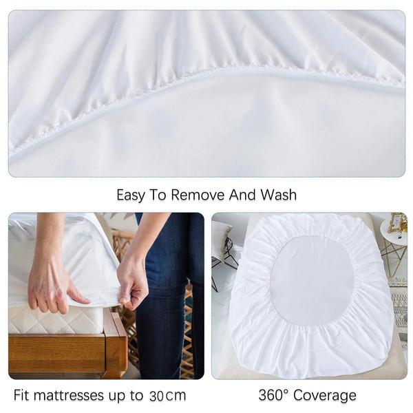 Waterproof Fitted Sheet Breathable Anti-Bacteria Solid Color Modern Mattress Cover Urine Double Bedspread Sheets Bed Set