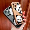 For iPhone 16 15 14 13 12 11 Pro Max XS Max XR X SE 8 7 Cartoon Cute Panda Pattern Soft Silicone Full Lens Protect Phone Case