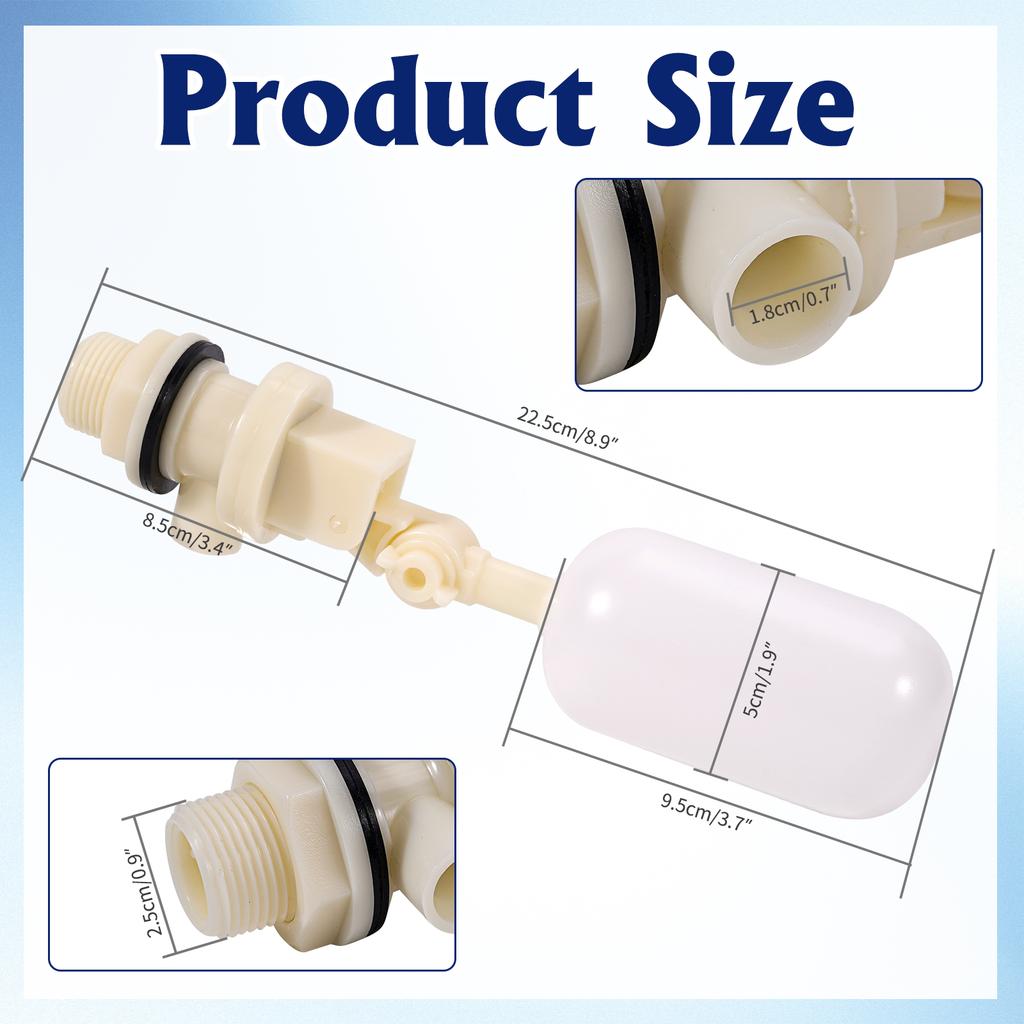 3/4 inch Large Floating Ball Plastic Adjustable Auto Fill Float Ball Valve DN20 Water Control Switch For Water Tower Water Tank