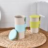 Camping Outdoor Eco-friendly Portable Wheat Straw with Lid Drinkware Tumbler Cup Tea Cup Coffee Mug