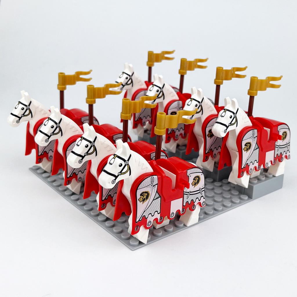 Horse Robe Team Blue Lion Red Lion Black Hawk 1604F Children'S Assembled Building Block Toy Board Accessories