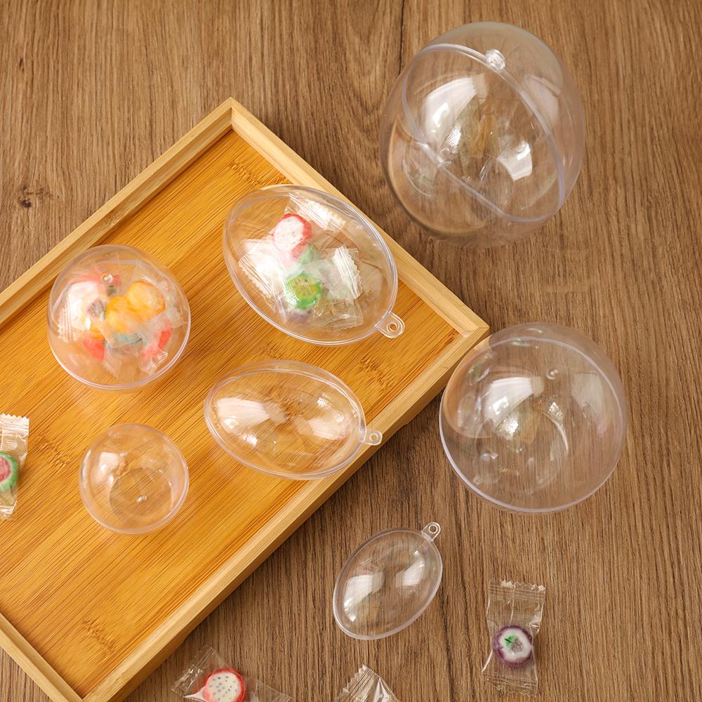Fillable Plastic Ornaments Easter Decoration Candy Box Transparent Easter Egg Transparent Balls