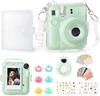 Прозрачный чехол Rieibi из 7 предметов для Instax Mini 12 (Камера не включена), Прозрачный чехол-обложка для Instax Mini 12 с карманами для хранения файлов и плечевым ремнем (зеленый)