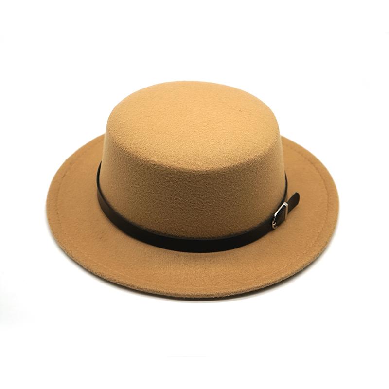 New Felt Hat Men Fedora Hats with Belt Women Vintage Trilby Caps Wool Fedora Warm Jazz Hat Chapeau Femme Feutre Panaman Hat