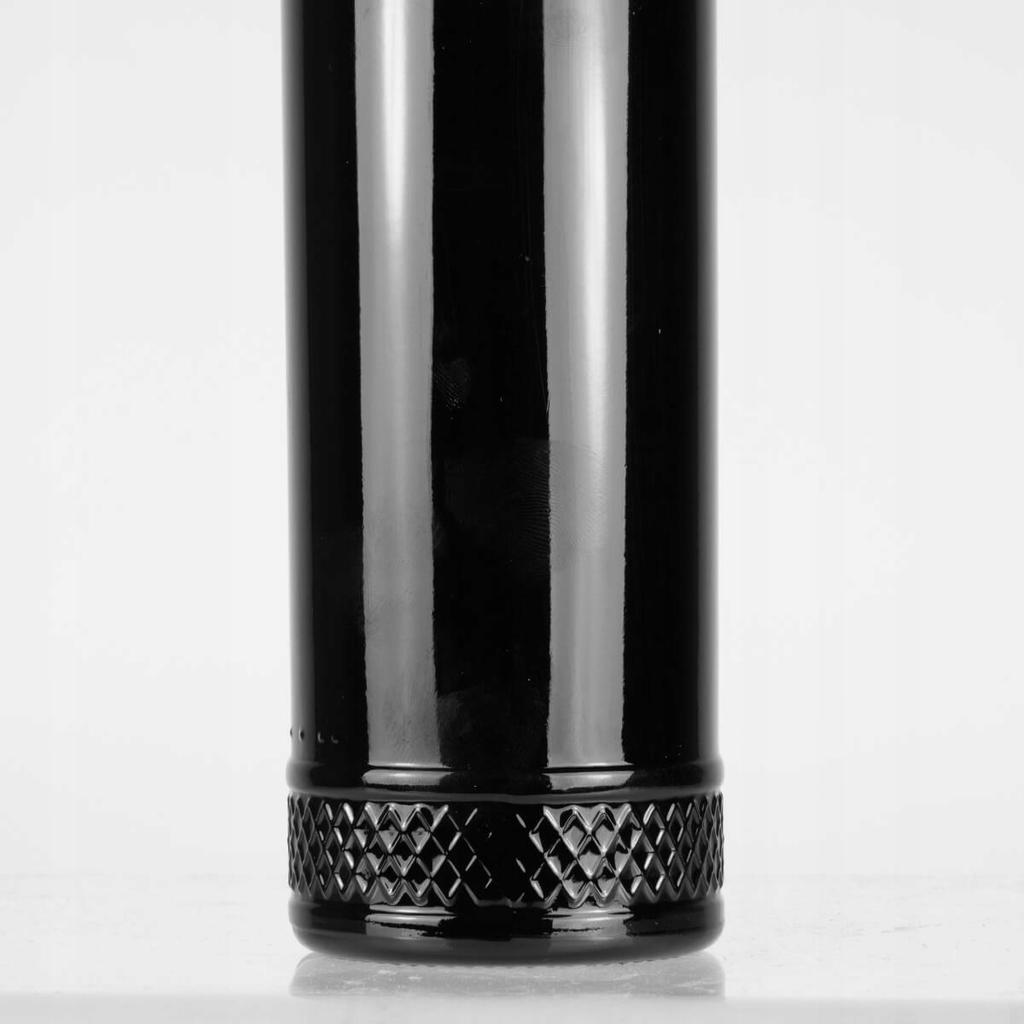 10x Glass Bottles CRYSTAL 500ml BLACK ELEGANT for Alcohol Gift 0.5l