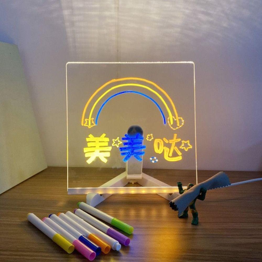 Dry Erase Board Acrylic Message Note Board LED Bedroom Night Lamp Gifts Note Board with Colors