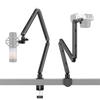 KUUVAN Aluminum Microphone Boom Arm, Microphone Stand, Camera Arm, 1.2kg Weight Capacity, for Condenser Microphones, SLR Cameras, and 1/4-Inch LED Pho