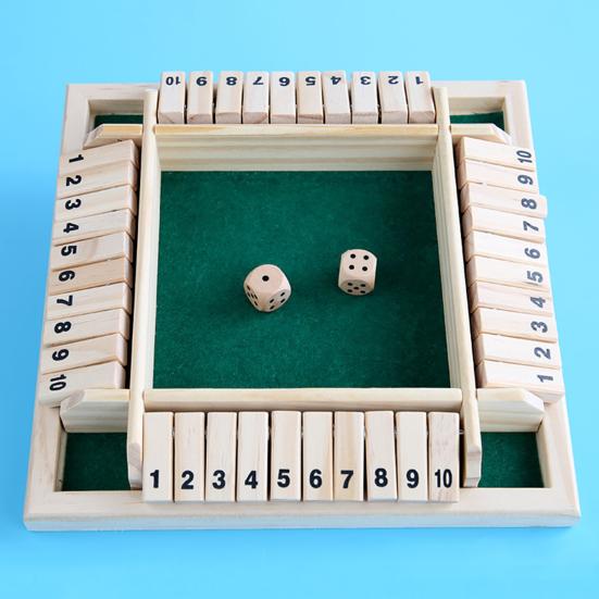 Настольная игра Shut The Box 4 игрока Деревянная настольная математическая игра Дети Взрослые Семья