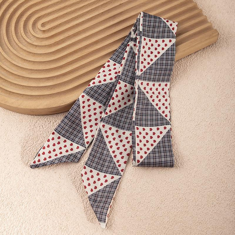 Women's Red Double-Sided Silk Scarf: Versatile Ribbon for Professional OL Wear or Headband, Perfect for Spring/Summer Korean Fashion.