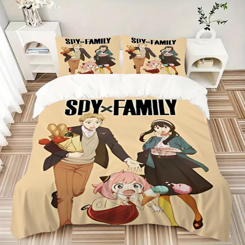 Spy Family Adventure Print 3Pcs Bedding Setduvet Cover With 2 Bedropillowcase Home Birthday Gift