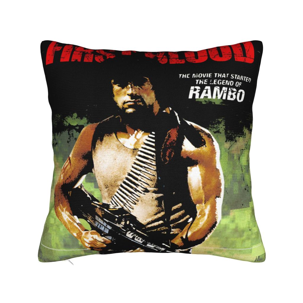 John Rambo Movie Classic Red Text Logo Pillowcases Novelty Pillow Case For Living Room Sofa Comfy Pillow Cover