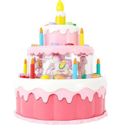 Happy Play Мелодия Карусель Торт День Рождения Свеча Дующая игрушка Корейские детские игрушки