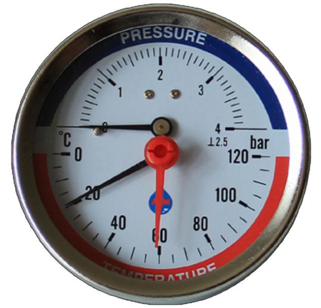 Termomanometr 4 Bary 120°C Wejście Tylne 1/2”