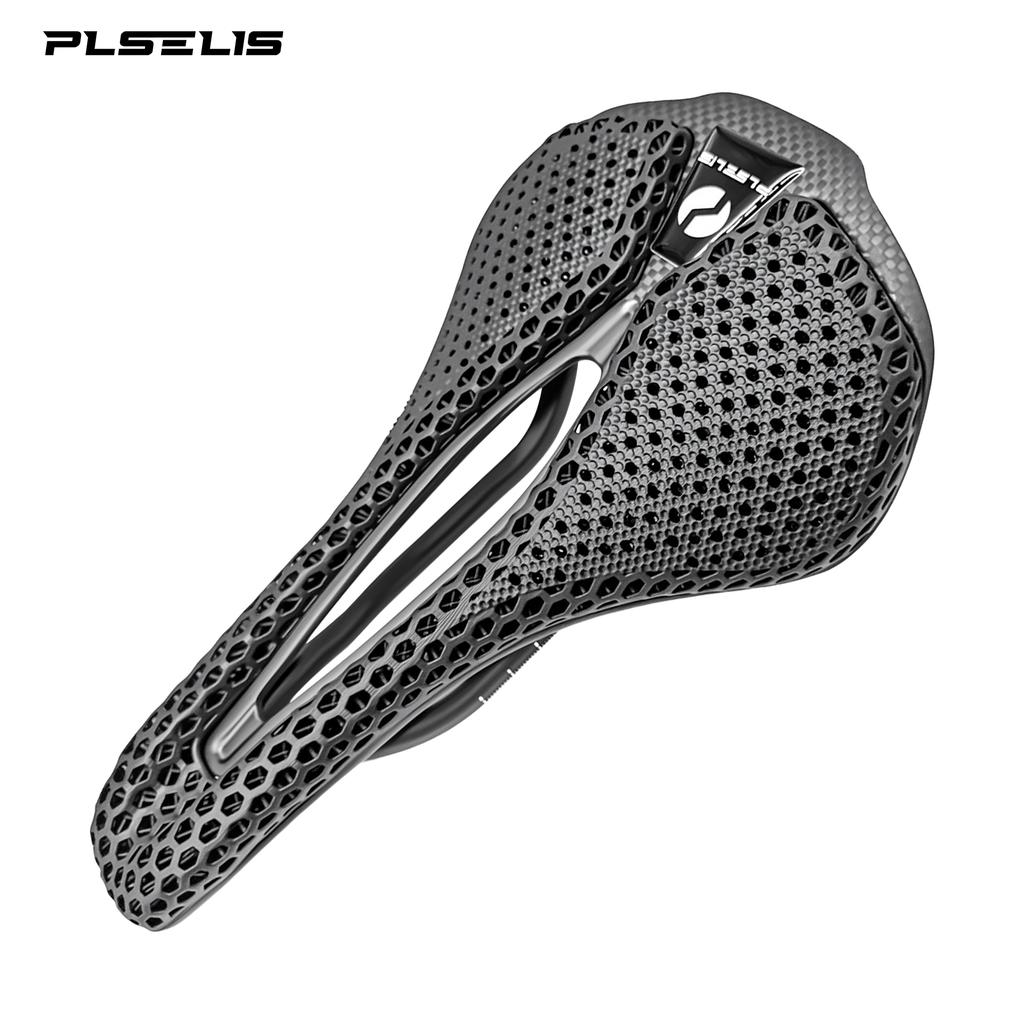 Plselis Full Carbon Fiber Saddle 3D Printing Bicycle Seat Road Bike Saddle Bicycle Accessories Lightweight Comfortable Seat