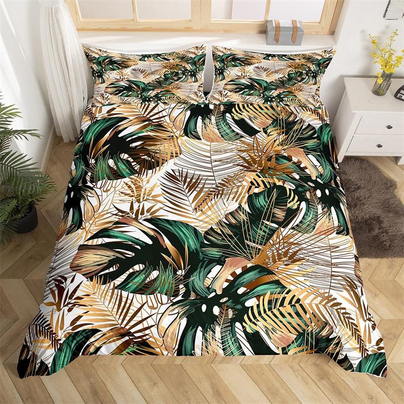 Комплект постельного белья Rustic Flower White из микрофибры с изображением листьев деревьев и цветов, комплект пододеяльников с 3D-принтом и наволочками, декор комнаты