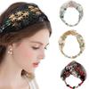 Retro Floral Lace Face Wash Embroidery Hair Accessories Turban Headband Headdress Hair Band
