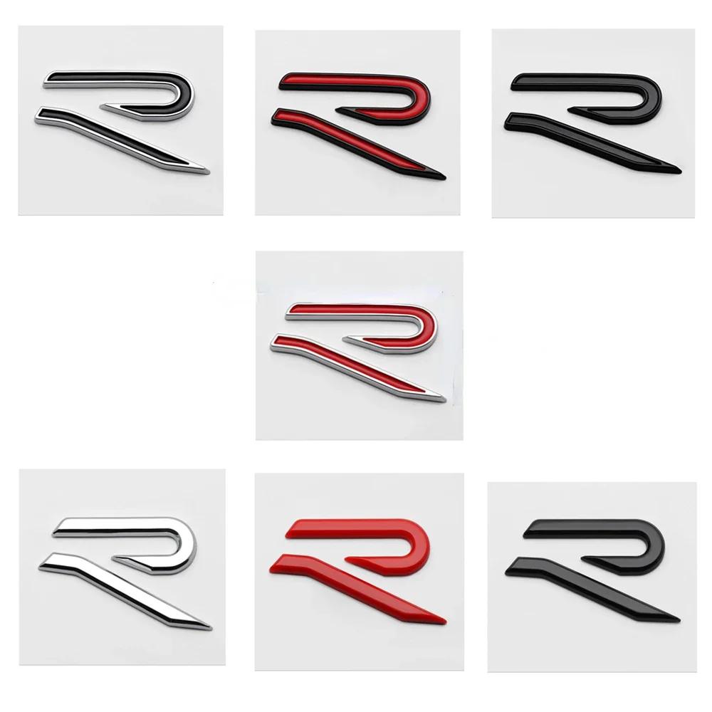UDXKW1 Metal New RLINE Logo Car Front Grille Emblem Rear Trunk Stickers for Volkswagen VW Golf 7 8 GTI Beetle Passat Tiguan Jetta POLO