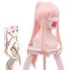65cm Anime DARLING In the FRANXX Zero Two Cosplay 02 Swimsuit Styling 65cm Long Pink Ponytail Synthetic Hair Wig Perucas
