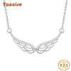 Tancision S925 стерлингового серебра, светлое роскошное здание, пустое ожерелье с подвеской в ​​виде крыла ангела, женская индивидуальность, милая цепочка на ключицу