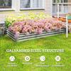 240 x 120cm Galvanised Steel Open Planter - Silver