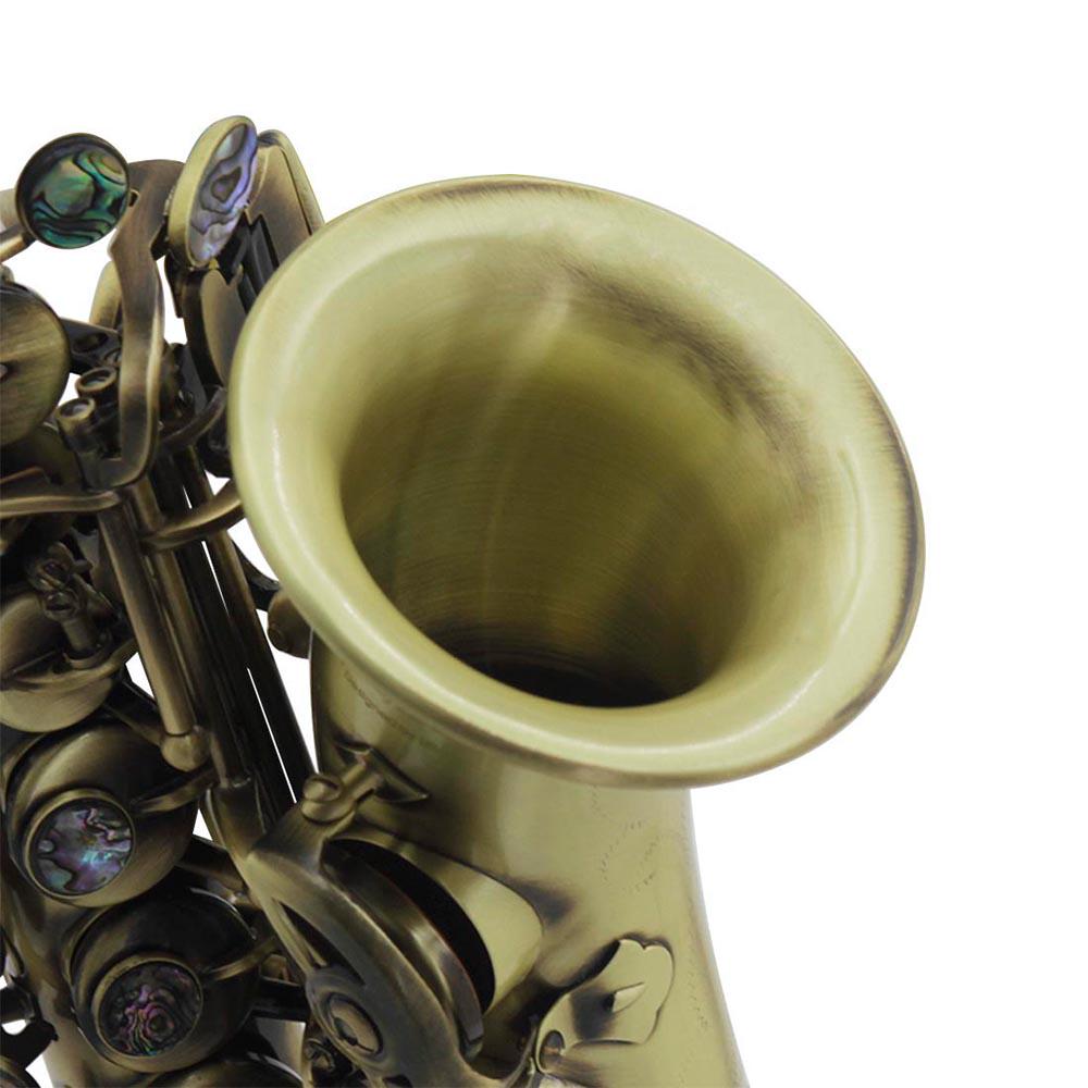 Винтажный стиль Bb Сопрано Саксофон Саксофон Латунный материал Деревянный духовой инструмент с футляром для переноски Перчатки