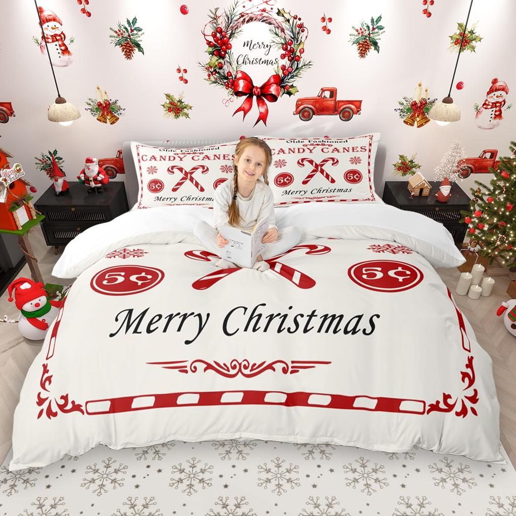 Comforter Homewish Girls Xmas Monogrammed 2Pcs/3Pcs Christmas Personalized Letter Bedding Happy New Year Gifts Bed Set