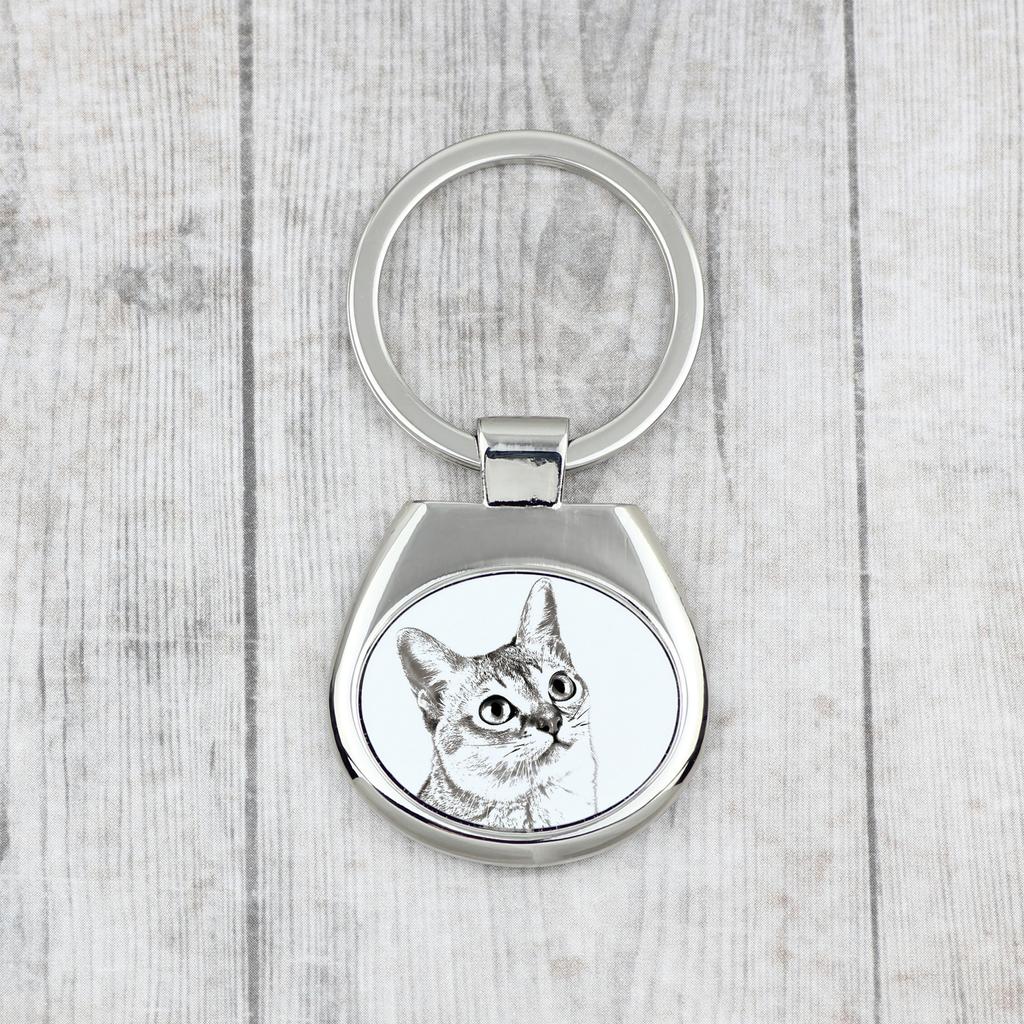 Singapura Cat - Keychain with a Cat, Keychain with a Print, Personalized Pendant from the Art-Dog Brand