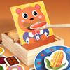 Parent child simulation teddy bear feeding game, early childhood education, baby's fine action, spoon training toy