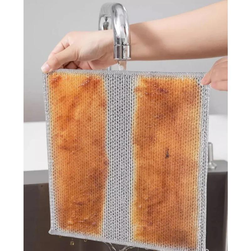 20/5 шт. утолщенная стальная проволочная салфетка для очистки, не царапающая железо, микрофибра, тряпка для мытья посуды, тряпки для мытья кастрюль, кухонное полотенце