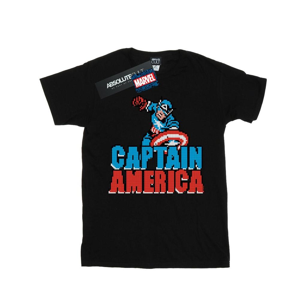 Marvel Mens Captain America Pixelated T-Shirt