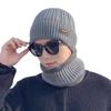 Knitted Hat, Autumn and Winter Men's Warm and Velvet Fashionable Woolen Hat New Versatile Ear Protection Hat  Scarf  Cold Protection Hat Thick Hat