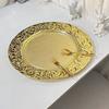Золотая подстановочная тарелка Пластиковая декоративная сервировочная тарелка Поднос для сервировки на вечеринку, ужин Свадьба Рождество Банкетный органайзер для стола