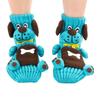 1 Pair Winter Socks 3D Cartoon Animal Socks Knitted Anti-slip Mid-tube Thickened Elastic Keep Warm Floor Socks with Silicone Dot Soles