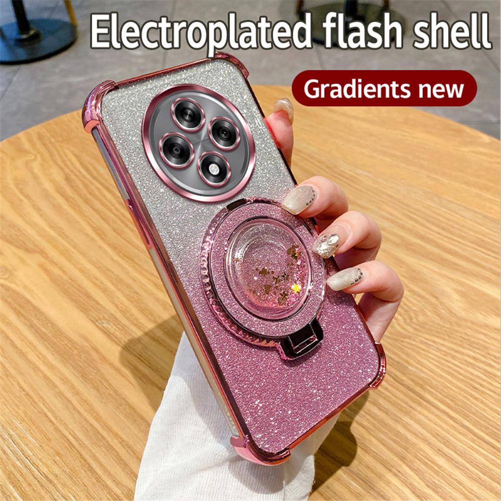 Магнитный чехол-подставка с зыбучим песком для телефона OPPO Reno 11F 5G 12 11 Pro A16 A16S A53S A54S A17 A5 A9 2020 Блестящая противоударная накладка