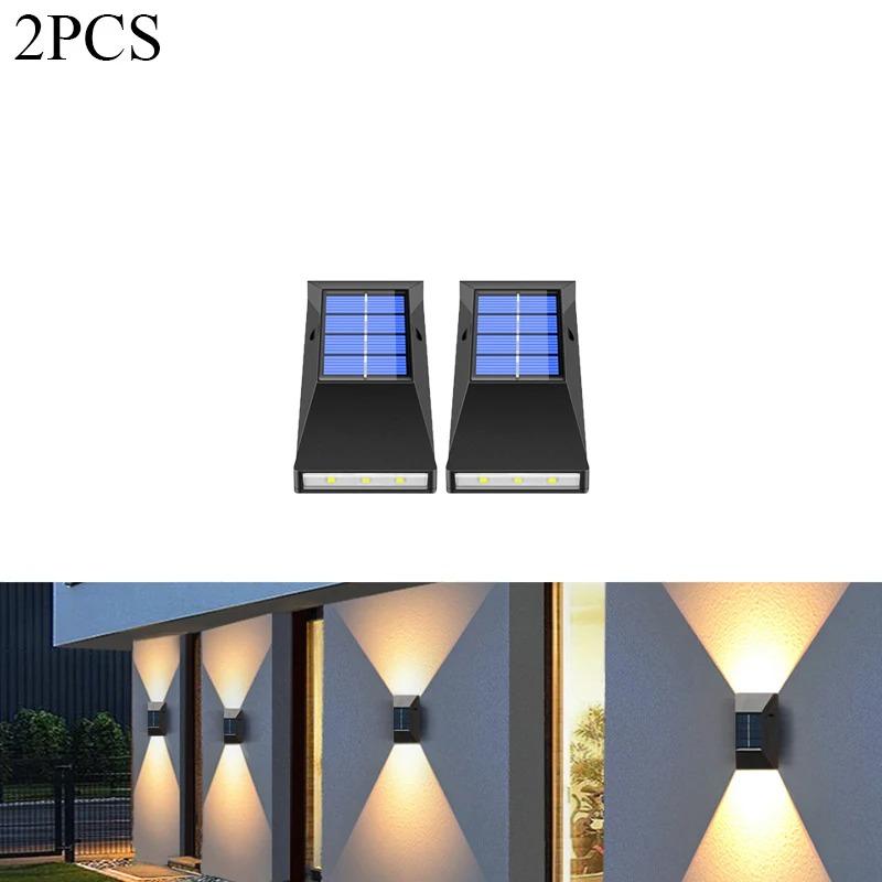 4 шт. солнечный светильник для украшения сада, мощный уличный водонепроницаемый настенный светильник на солнечной энергии, солнечный свет, уличный фонарь