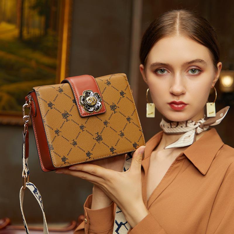 W. D. Новая сумка POLO, женская модная сумка на одно плечо со старым цветком, женская ручная сумка через плечо