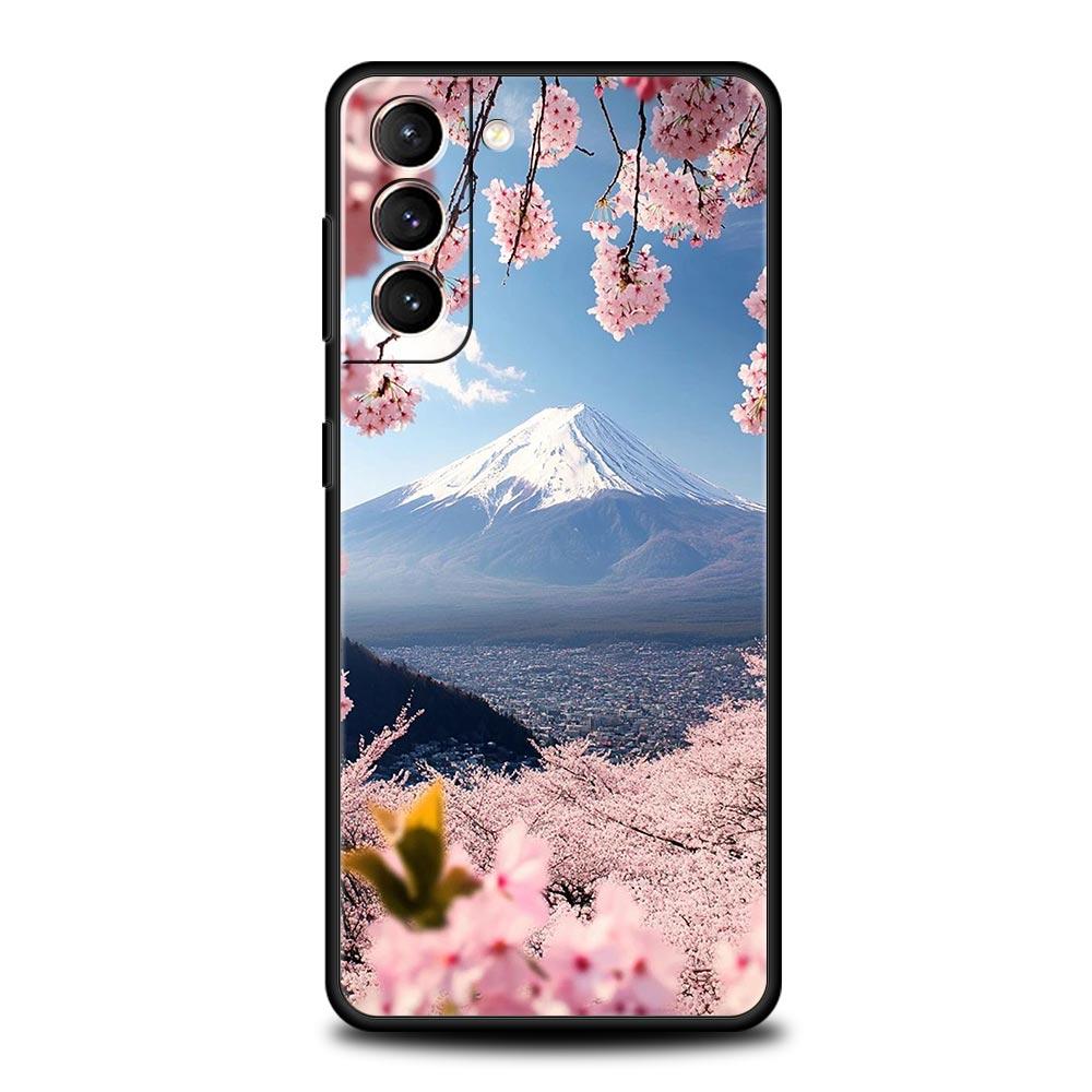 Япония Гора Фудзи Картина Цветение сакуры Чехол для телефона Для Samsung Galaxy S25 S24 S23 S22 S20 Ultra S21 FE 5G S10 Plus S10E Чехол
