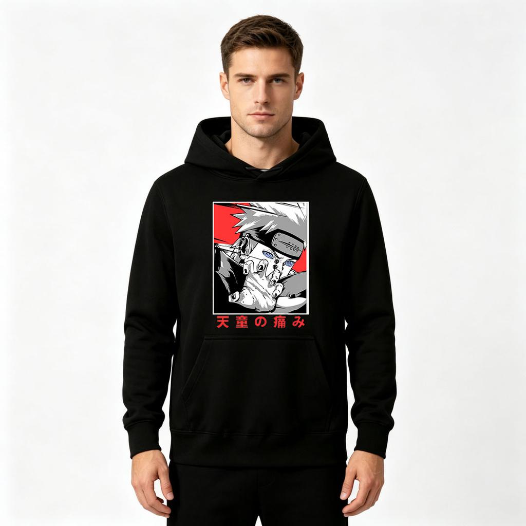 Men's Casual Print Pullover Hoodie, Anime Character Pattern Long Sleeve Sweatshirt for Daily Wear