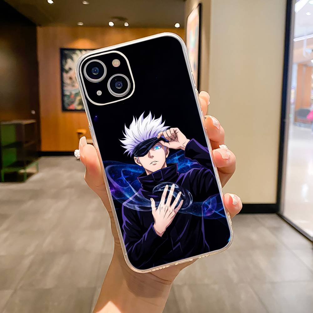 Любимые Аниме Персонажи-С-Сатору Г-Годжо Чехол для Телефона Для iPhone17,16,15,14,13,12,Pro Max, Plus Мягкий Силиконовый Прозрачный Чехол