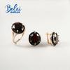 New Natural Black Garnet Rings and Earrings,925 Sterling Silver Elegant Fashion Accessories for Women