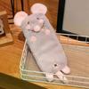 Soft Touch Flower Branch Rat Pencil Pouch Portable Stationery Pouch  Office Supplies