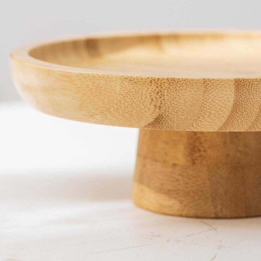 Retro Wooden Tall Tray Multifunctional Round Cake Stand Fruit Plate Cake Display Tray  Party Decor