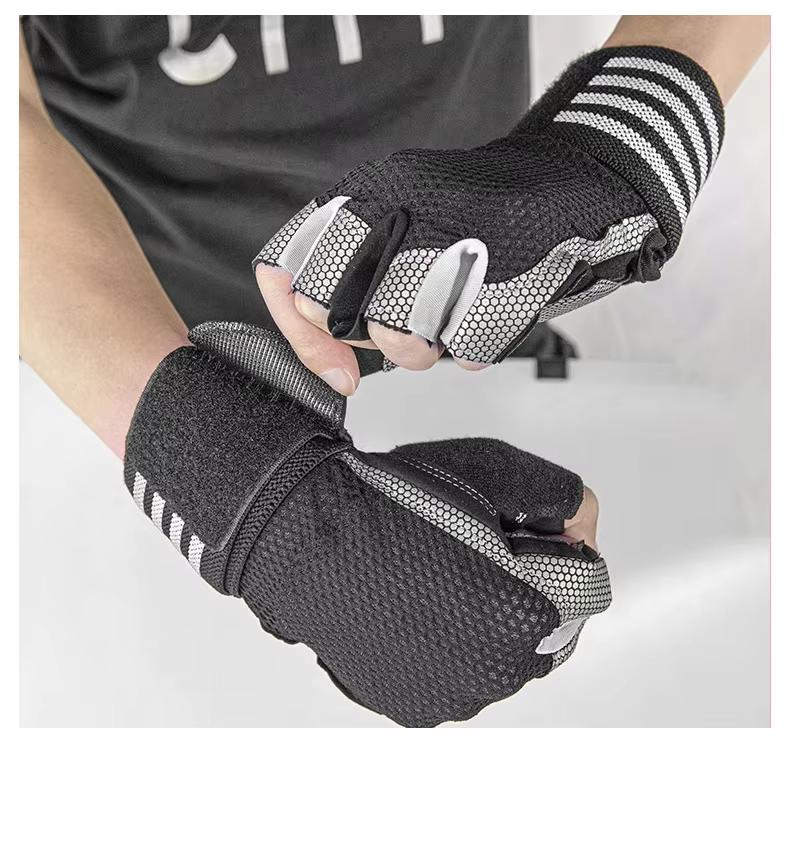 Half-Finger Spandex Gloves for Bike Racing Workout Training and Weight Lifting Support