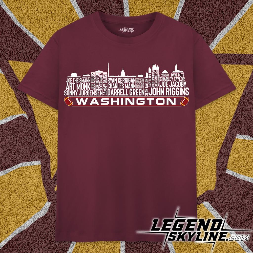 Washington Football Greatest Of All Time Team Legends, Washington D.C Skyline Shirt and kids tshirt