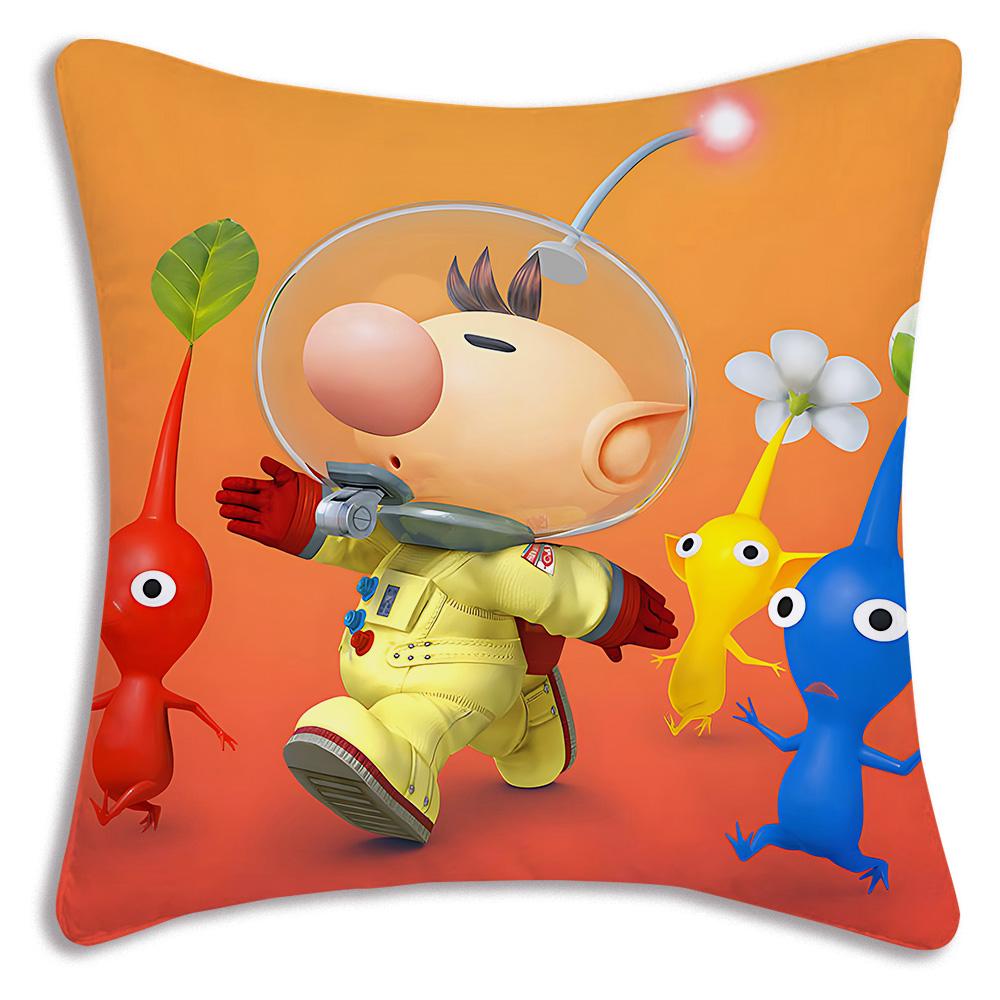 Мультяшные Чехлы для Подушек Hey For Pikmins Мультяшные Декоративные Чехлы для Подушек на Диван для Дома Двусторонние Короткий Плюш Милый Чехол для Подушки