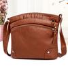 Shoulder Bag Solid Color Large Capacity Vintage Simple Multi-pockets Women Sling Bag