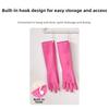 Durable Pink Cleaning Gloves Non-slip Thickened Kitchen Gloves Long Cuff Dishwashing Gloves Cleaning Supplies