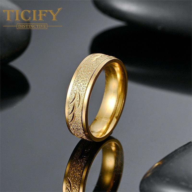 Легкий роскошный дизайн, сенсорное кольцо из титановой стали, резьба, скульптура, матовое, без цвета, нишевое кольцо для пары, модные ювелирные изделия