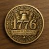 Юбилейная монета к 250-летию Дня Независимости США, с золотым покрытием, монета из коллекции "Ветеран", флаг Америки