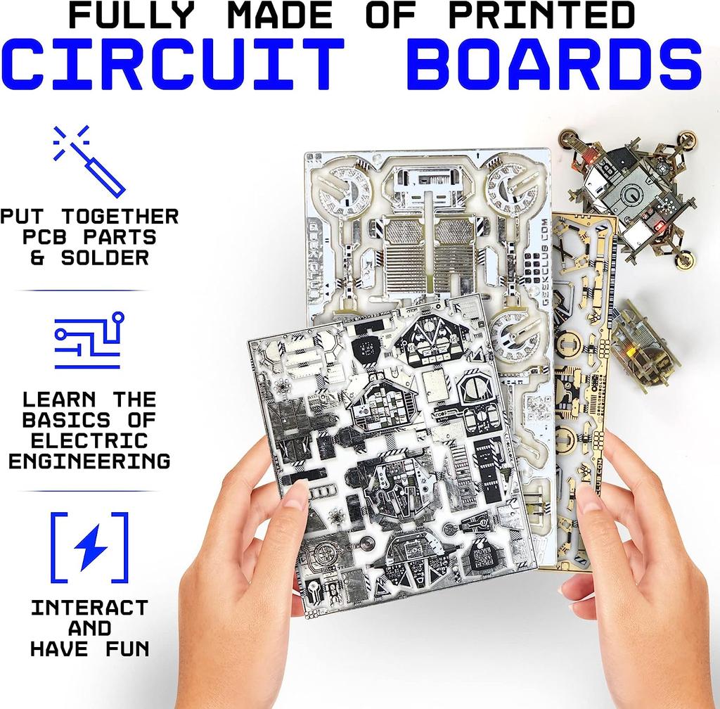 Научный набор «Сделай сам» для клуба компьютерщиков — электронный научный набор «Аполлон-11» из 88 предметов (С набором инструментов)